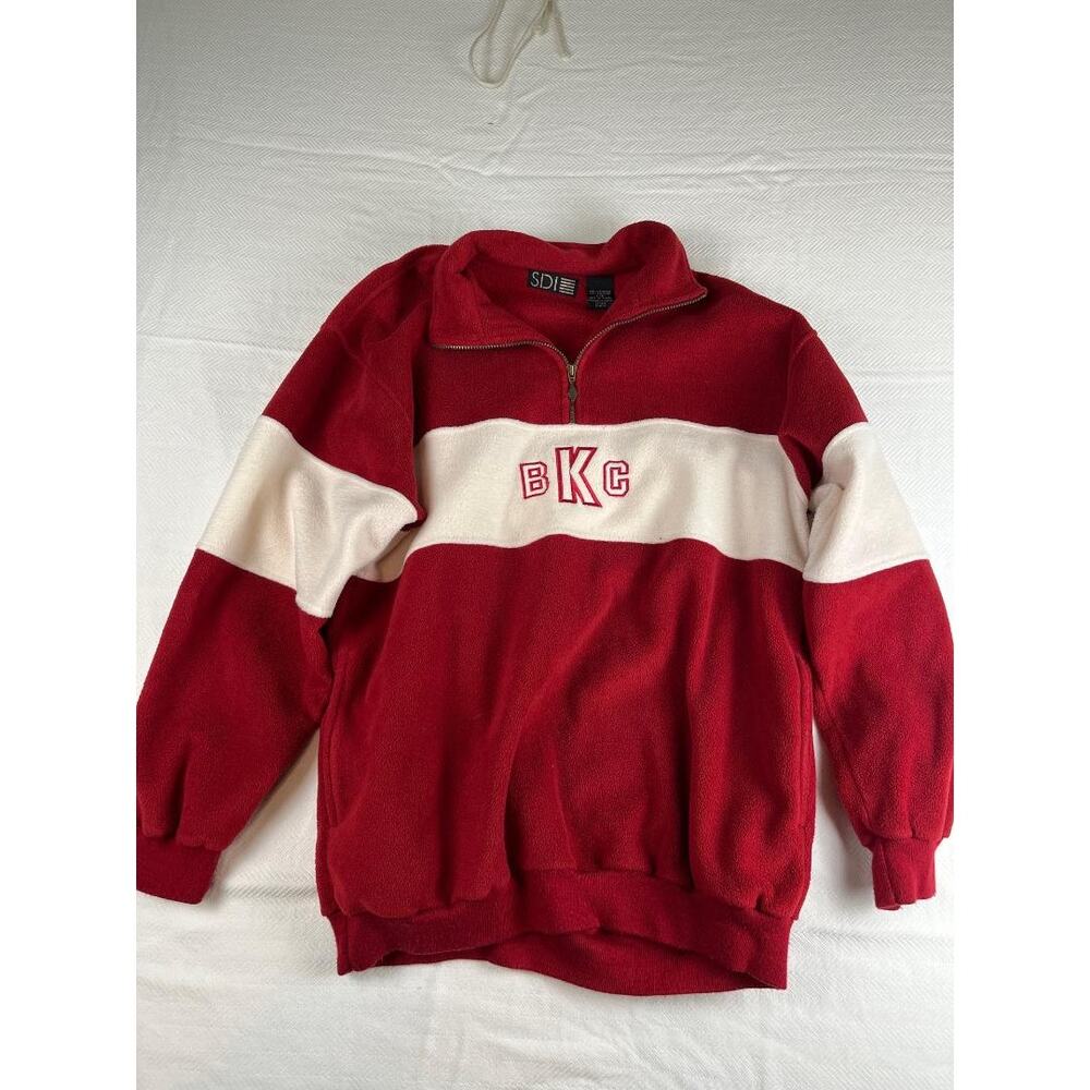 SDI Kapalua Bay Course Fleece Pullover Large Red White  Golf Jacket